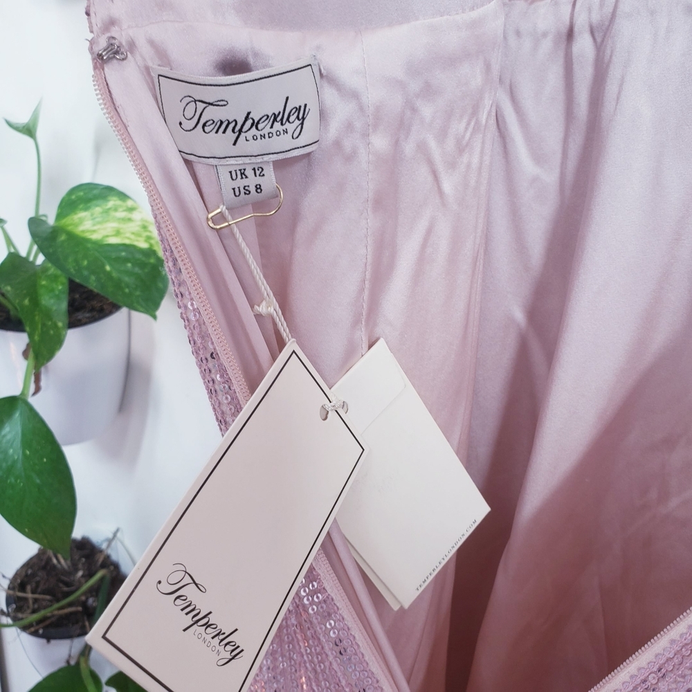 $2,574 NWT Temperley LONDON Pink Sparkle Gown 8 M - Picture 5 of 14